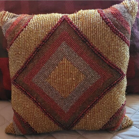 LUXURY BEADED THROW PILLOW - Picture 2 of 4